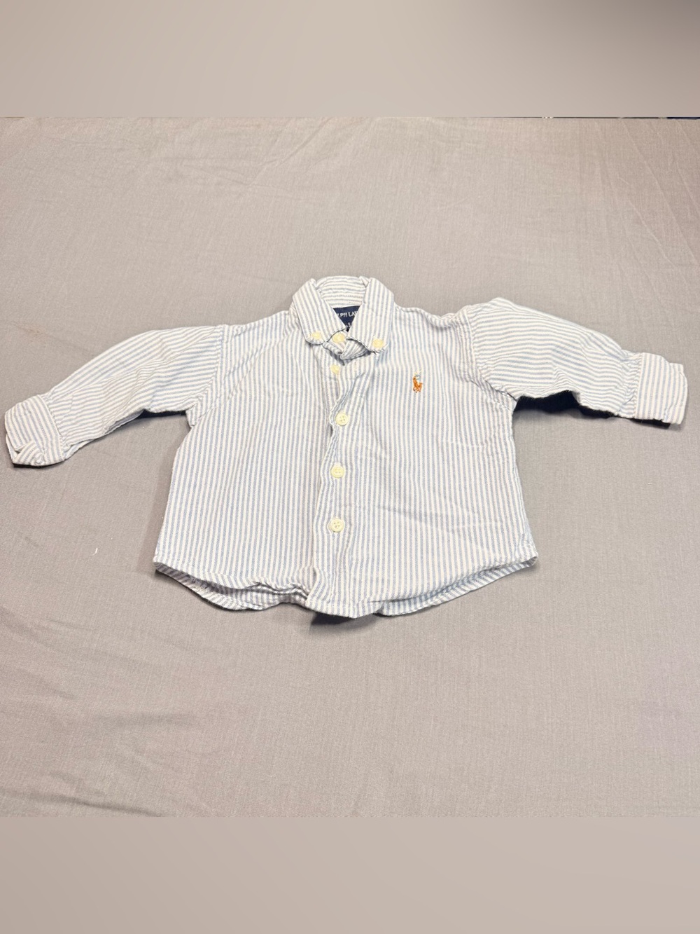 Ralph Lauren Light Blue & White Striped Button-Down Shirt